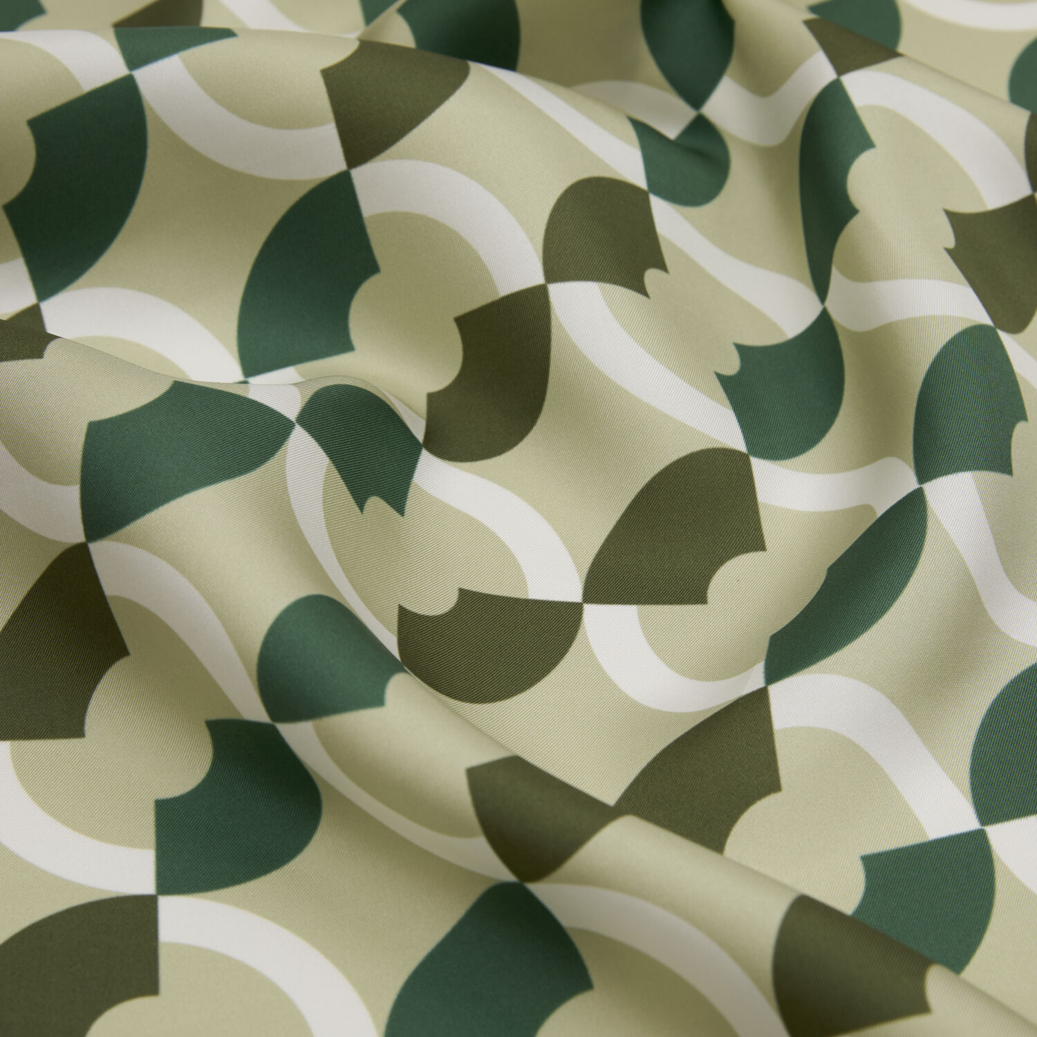 Mint Çember Desenli Twill İpek Eşarp - 2