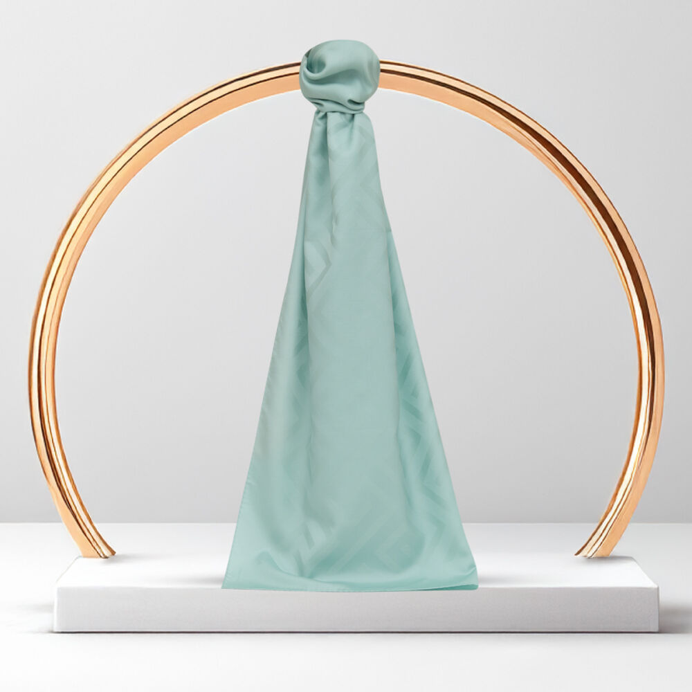 Mint G Pattern Jacquard Wool Silk Scarf