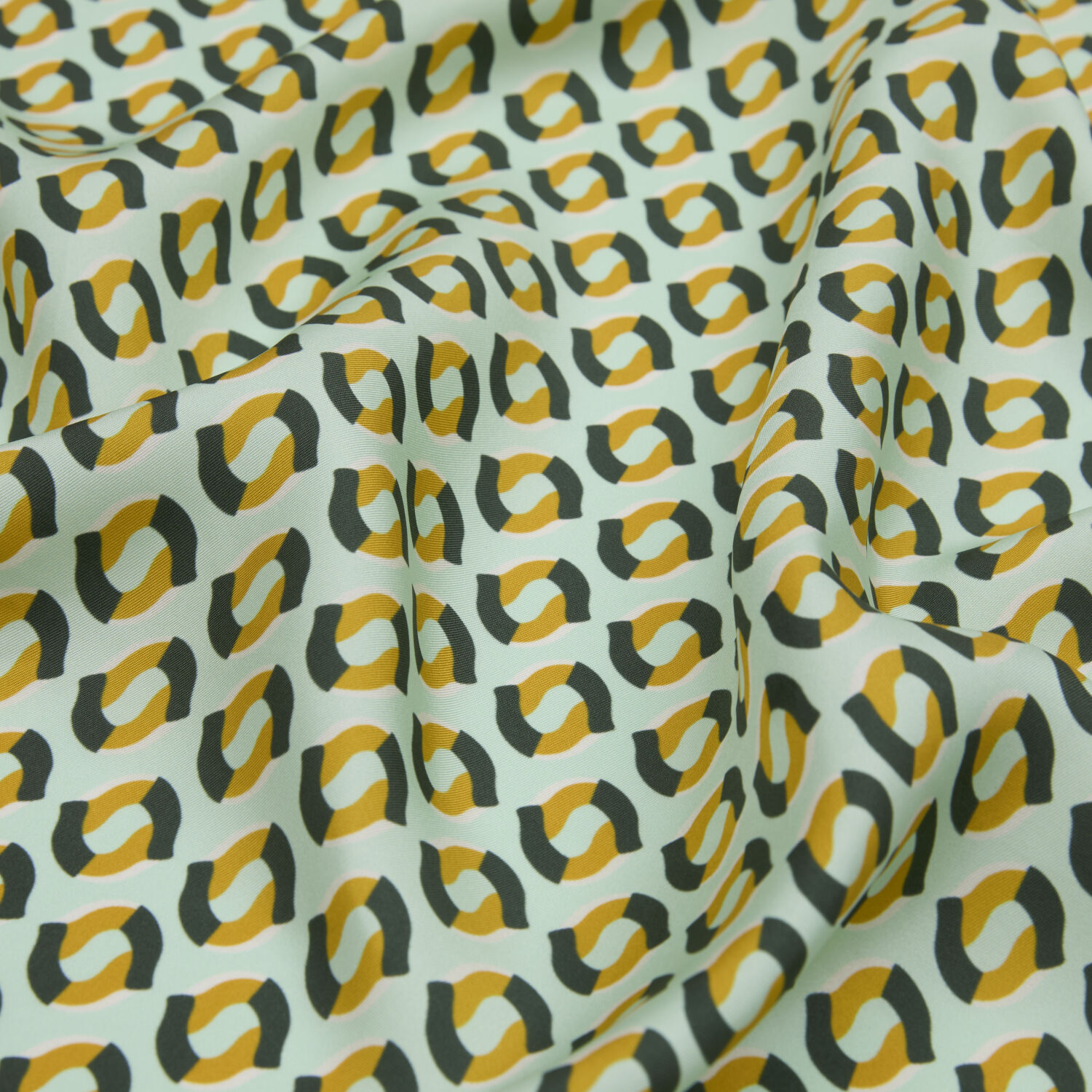 Mint Modern Geometrik Desenli Twill İpek Eşarp - 2