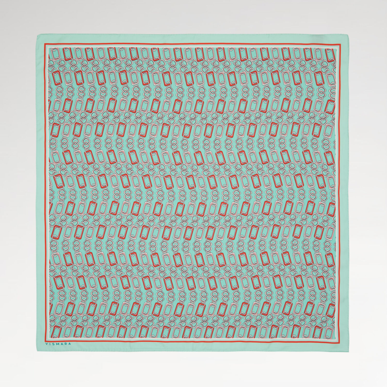 Mint Modern Zincir Desen Twill İpek Eşarp - 1