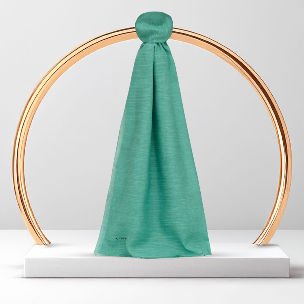 Mint Monogram Pattern V Jacquard Cotton Silk Scarf