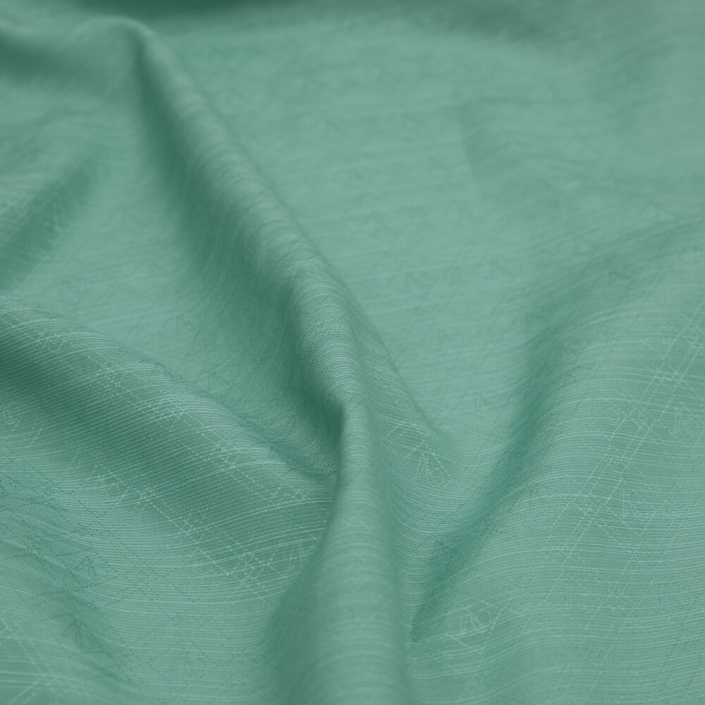 Mint Monogram Pattern V Jacquard Cotton Silk Scarf - Vismara