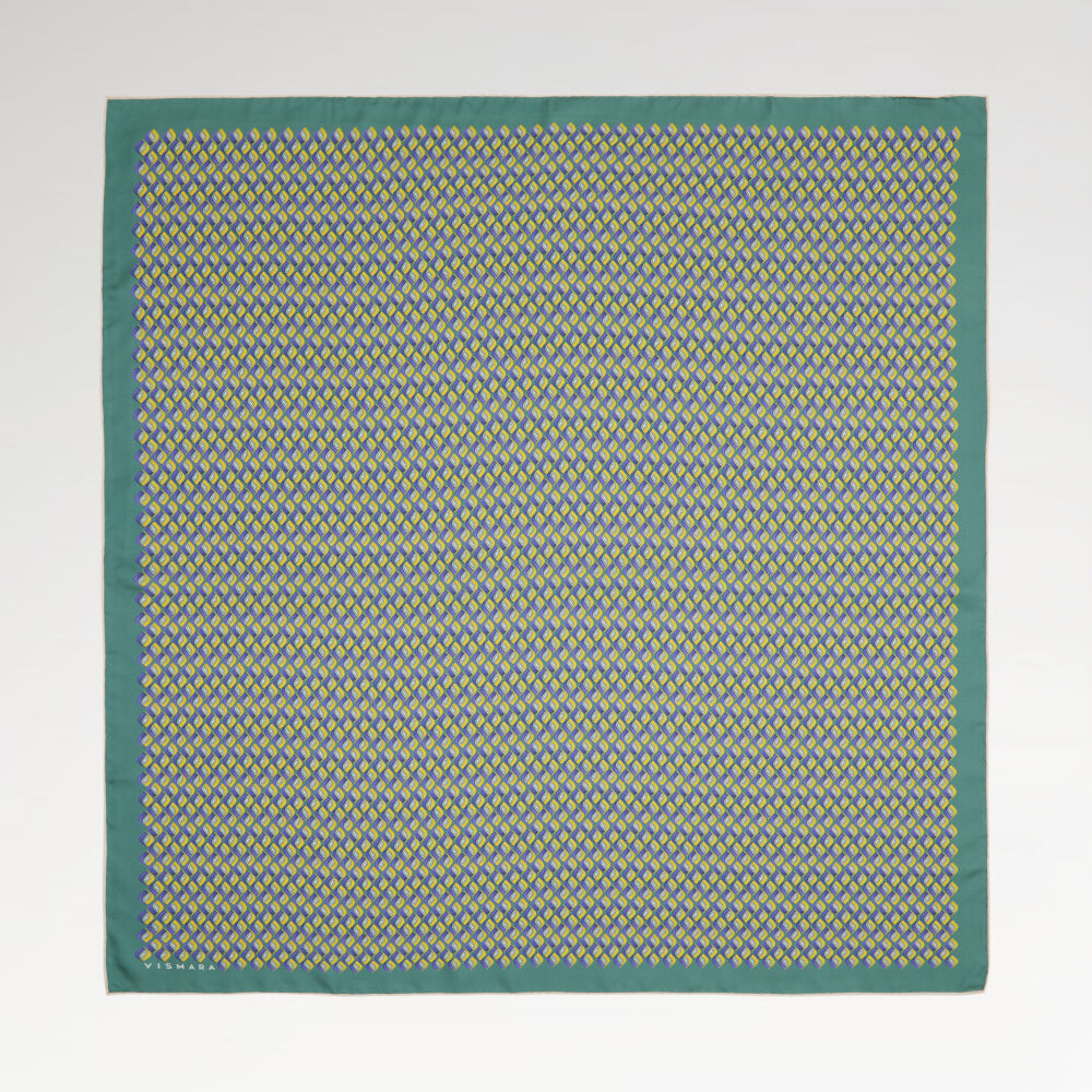 Mint Prizma Retro Desenli Twill İpek Eşarp