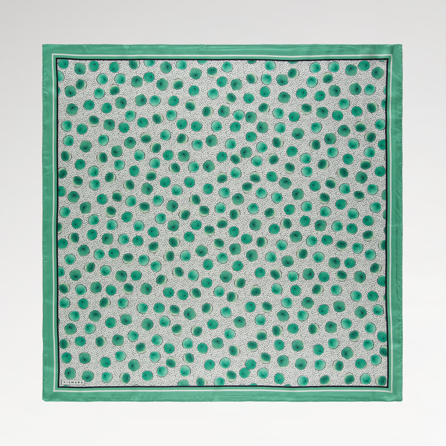 Mint Sanatsal Puan Desenli Twill İpek Eşarp - 1