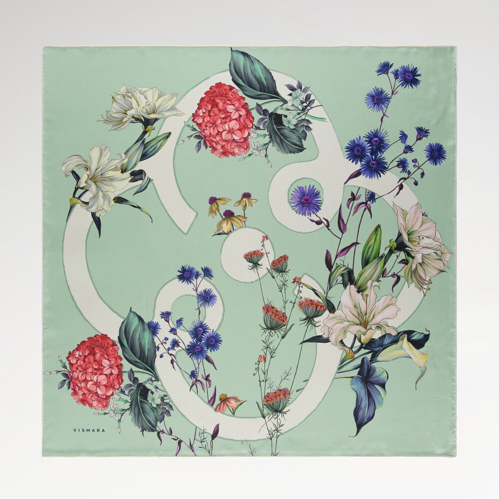 Mint Virelle Desen Twill İpek Eşarp
