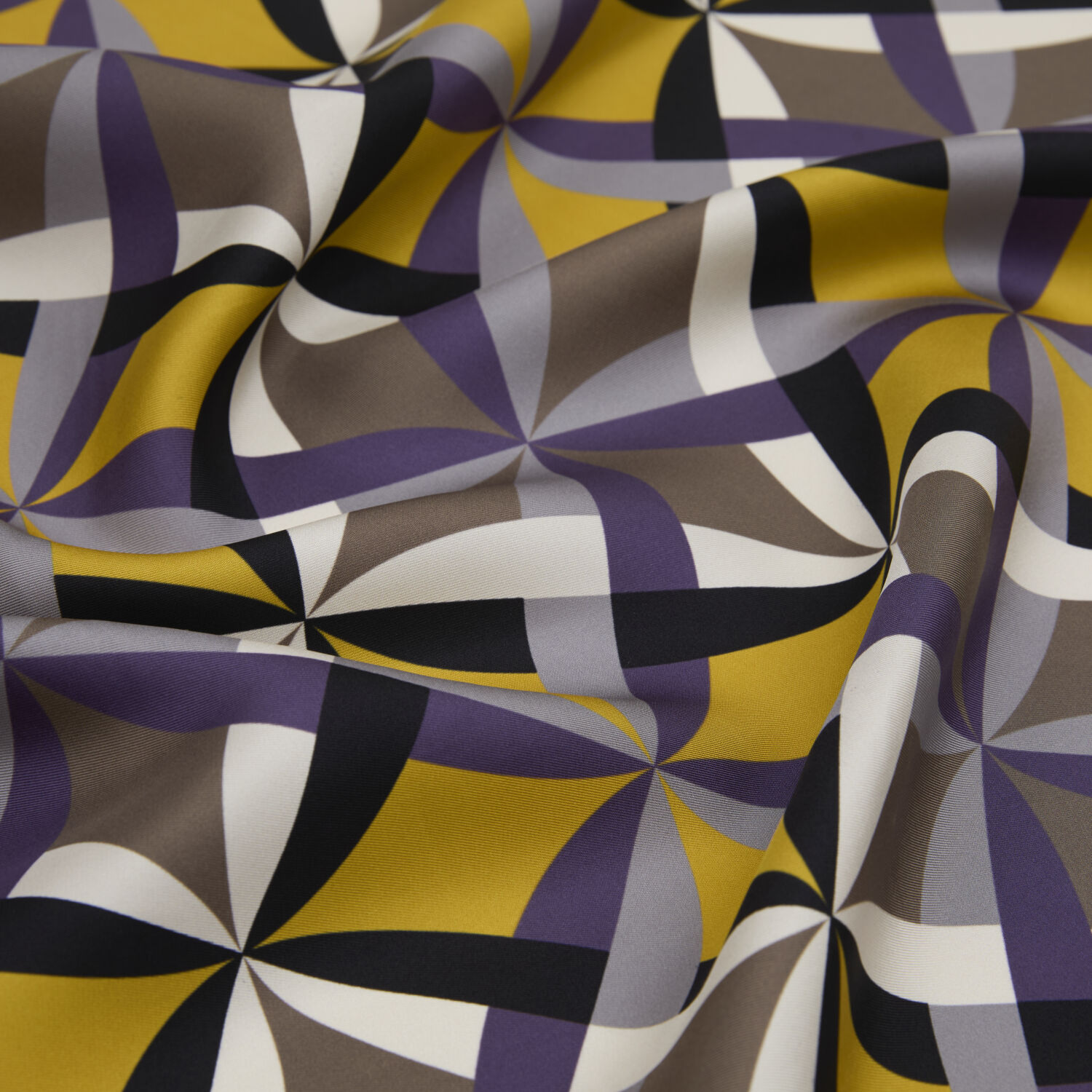 Mor Antik Mozaik Desenli Twill İpek Eşarp - 2