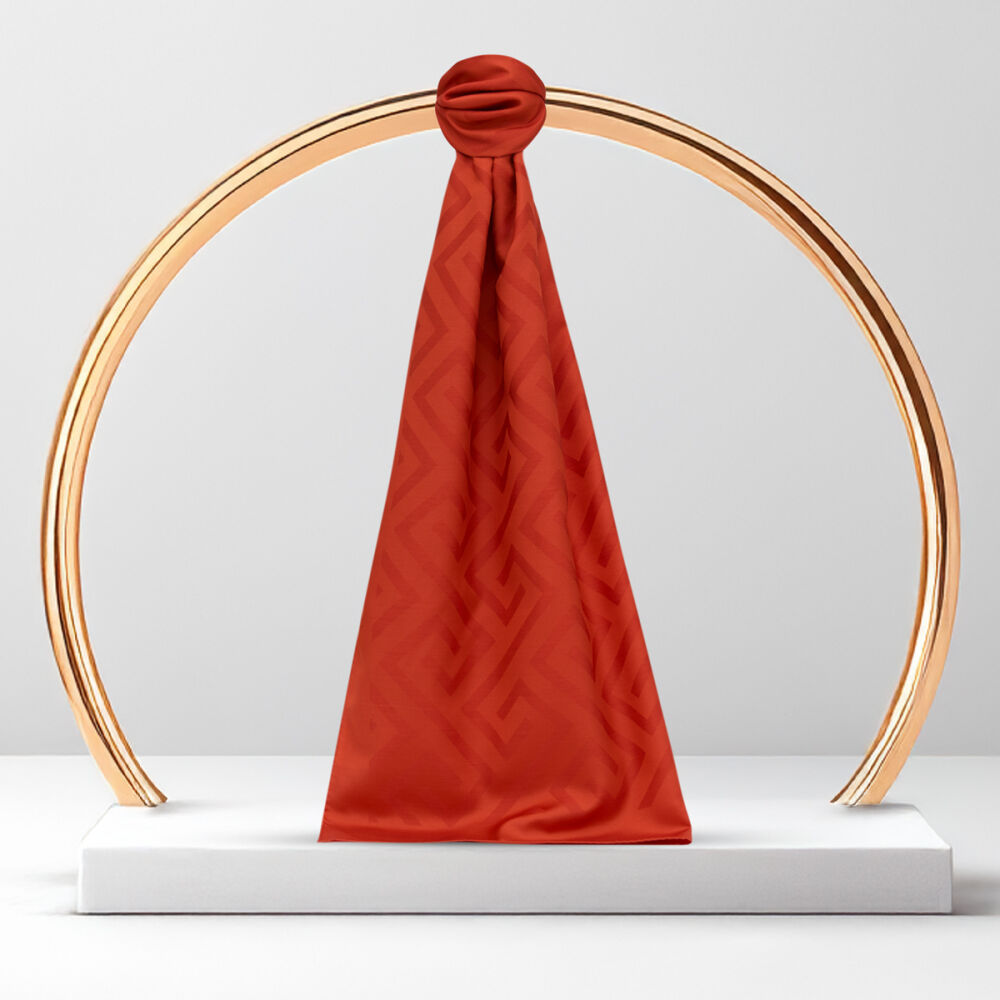 Orange G Pattern Jacquard Wool Silk Scarf