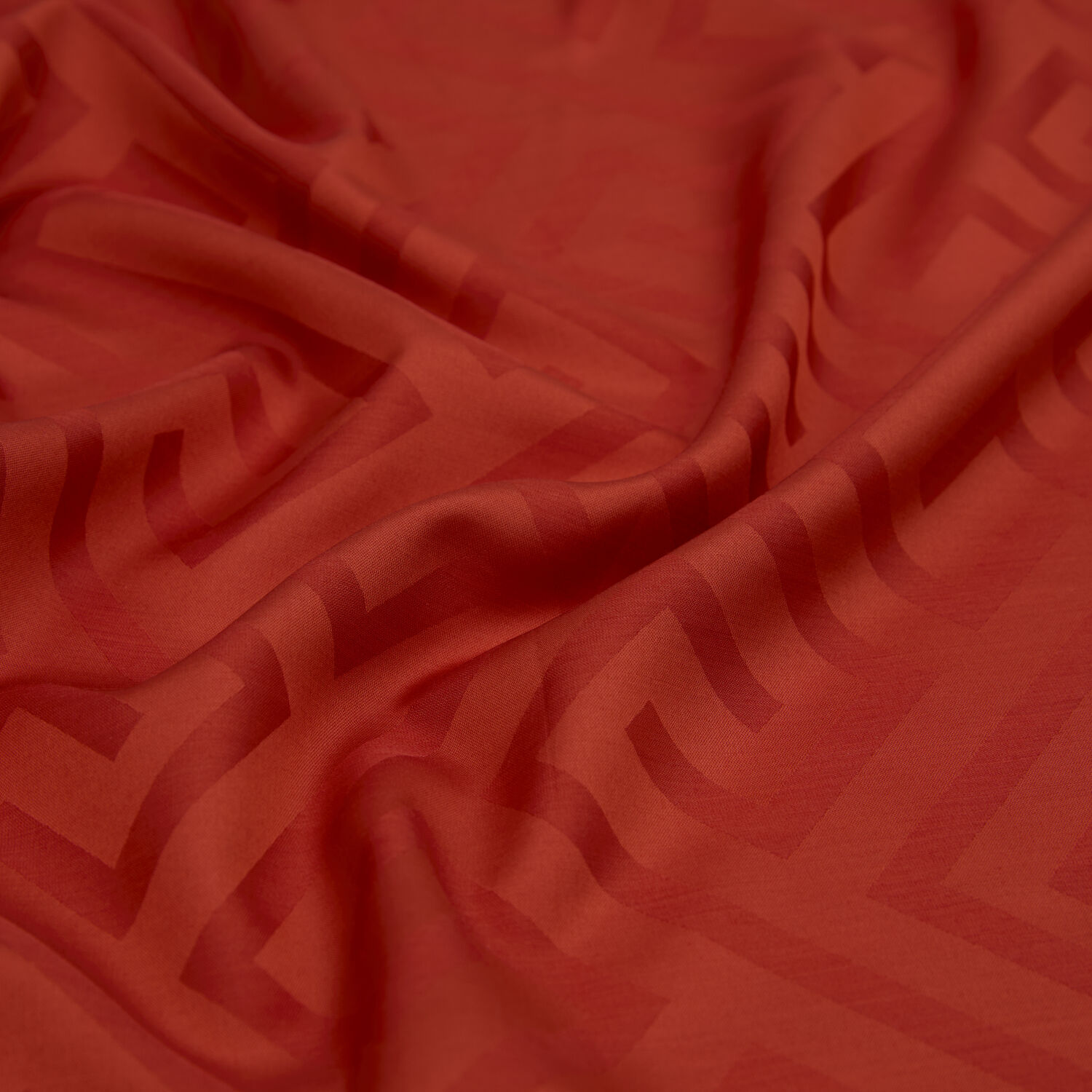 Orange G Pattern Jacquard Wool Silk Scarf - 2
