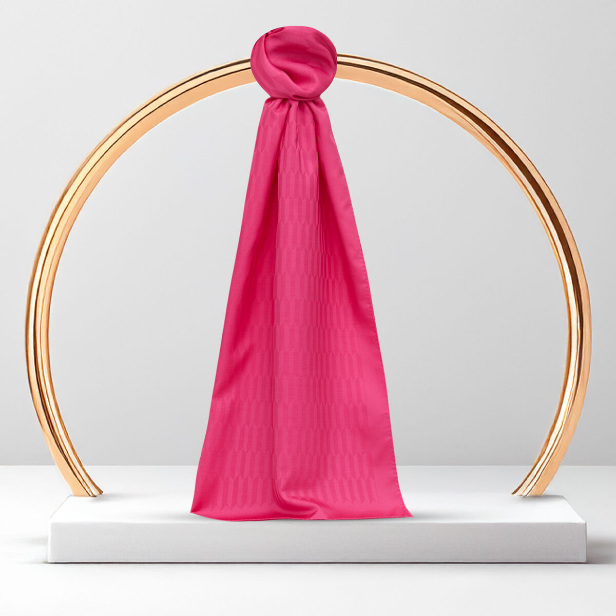 Pink Drop Pattern Jacquard Wool Silk Scarf - 1