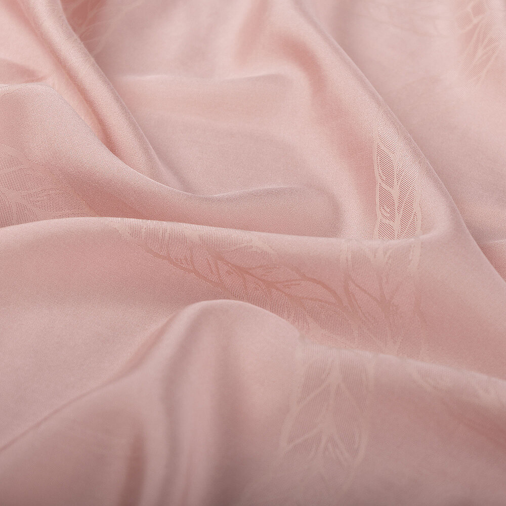 Powder Pink Mira Geometric Pattern Jacquard Cotton Silk Scarf - 3