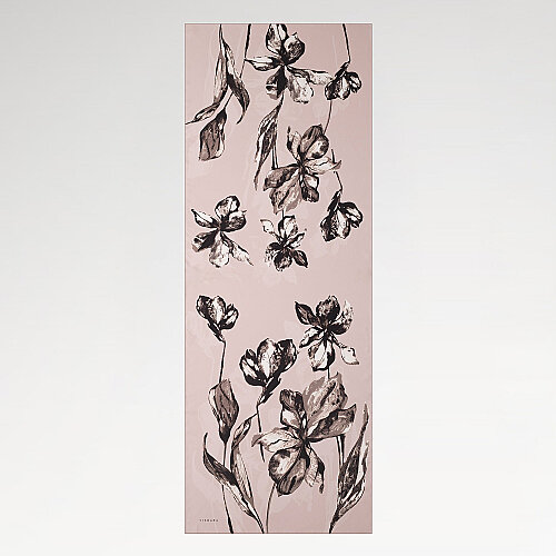 Powder Pink Pencil Drawing Lily Pattern Silk Scarf - Vismara