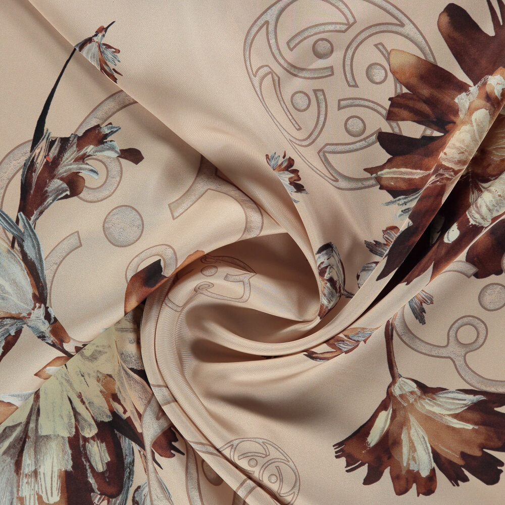 Powder Vismara Spring Flower Patterned Silk Square Scarf - 2