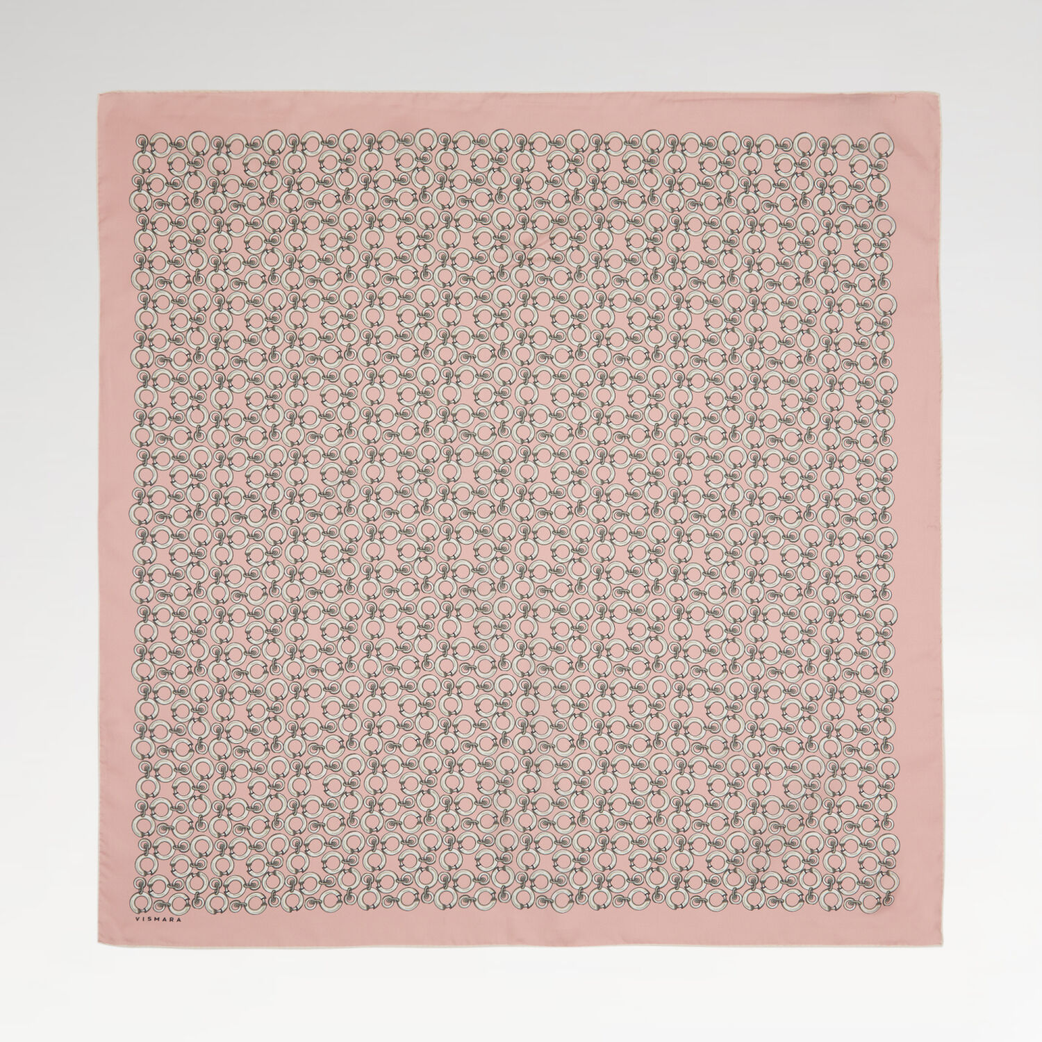 Pudra Halkalı Zincir Desen Twill İpek Eşarp - 1