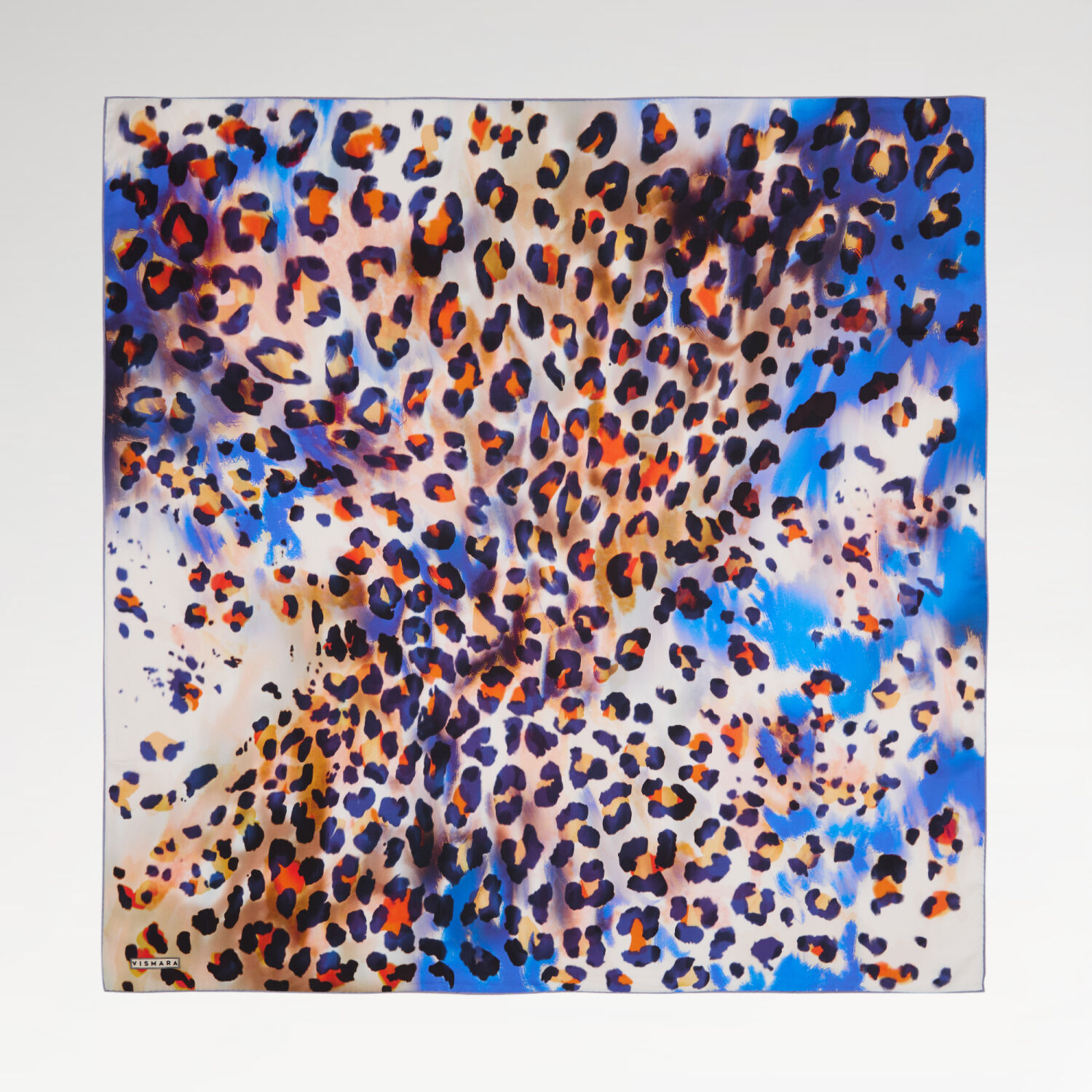 Saks Artistic Leopard Patterned Twill Silk Square Scarf - 1