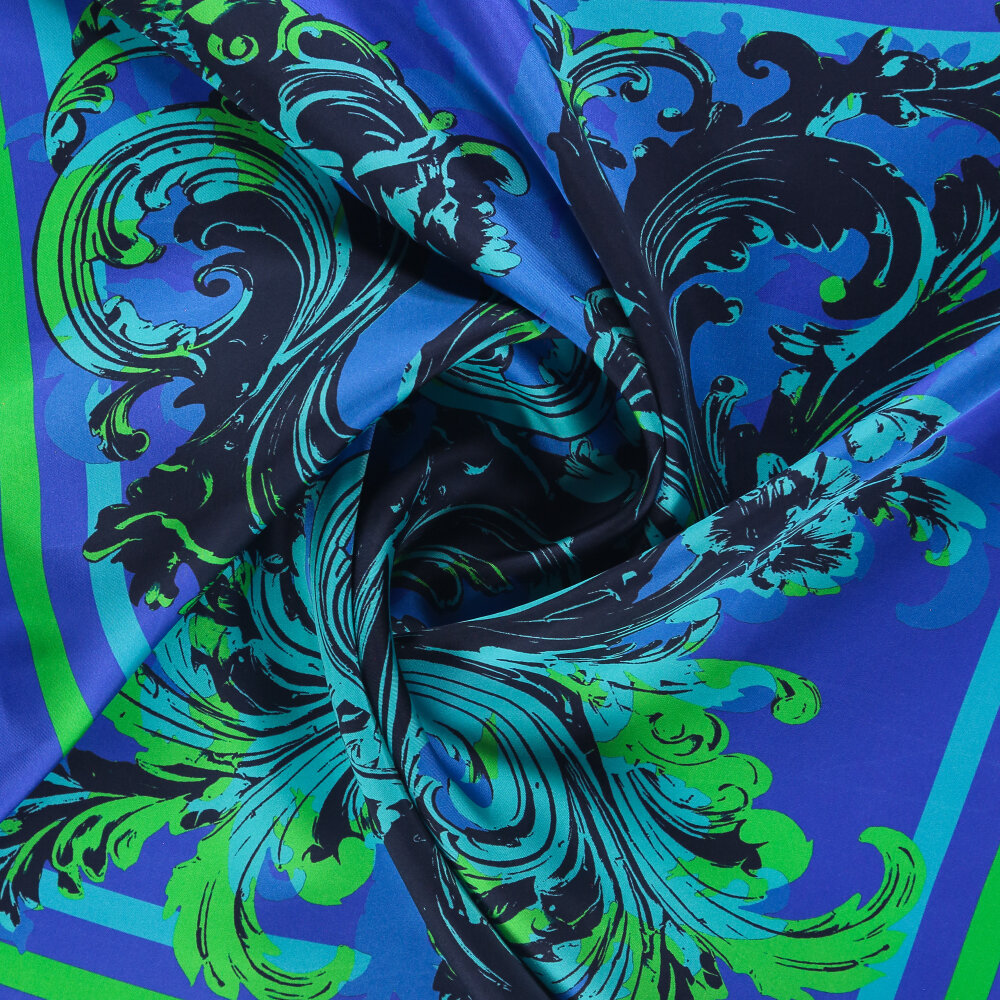 Saks Baroque Ivy Patterned Silk Square Scarf - 2