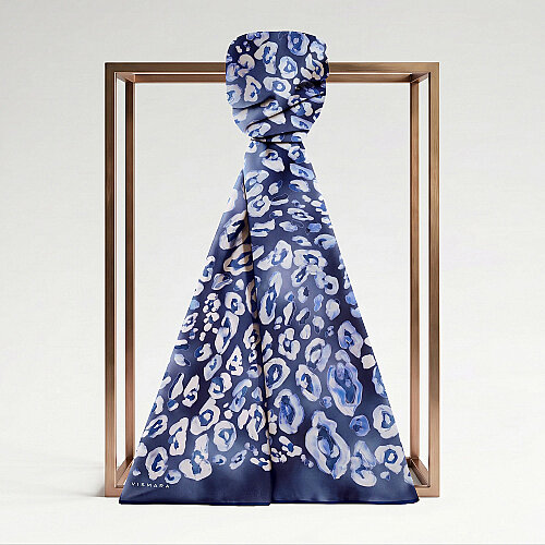 Saks Classic Panther Pattern Silk Scarf - Vismara