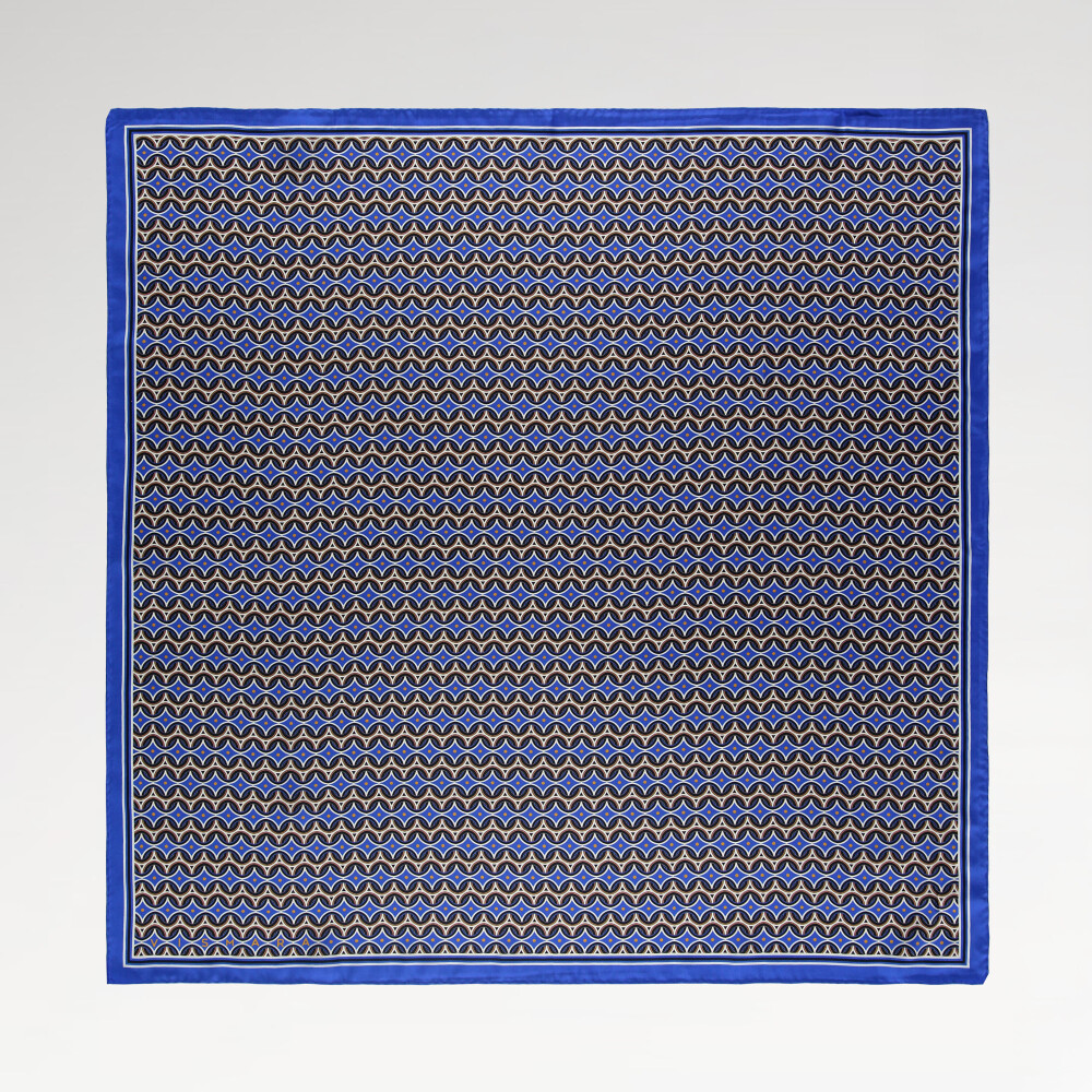 Saks Retro Pattern Twill Silk Square Scarf