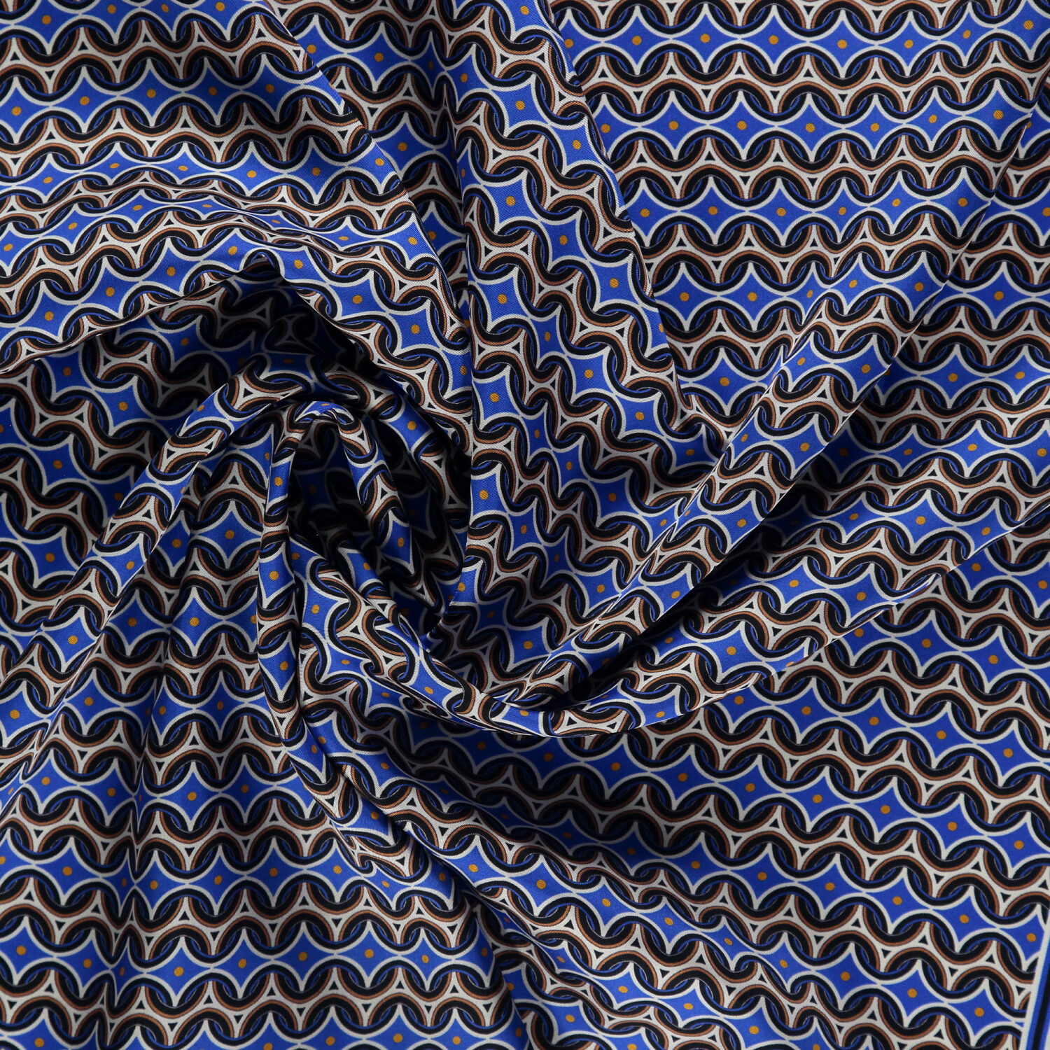 Saks Retro Pattern Twill Silk Square Scarf - 2