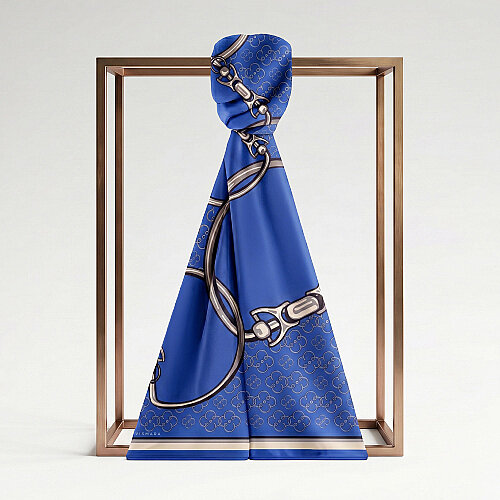 Saks Vismara Harness Patterned Silk Scarf