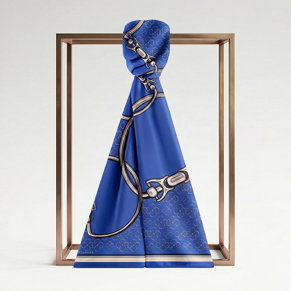 Saks Vismara Harness Patterned Silk Scarf - 1