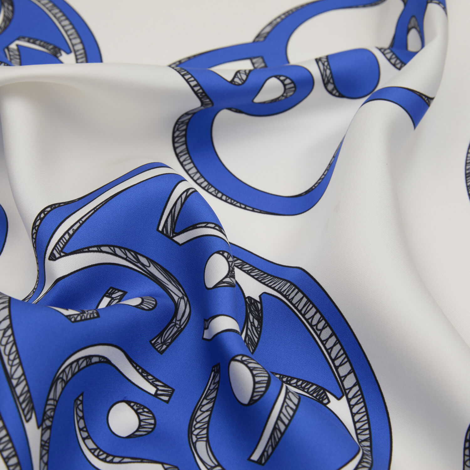 Saks Vismara Monogram Patterned Twill Silk Square Scarf - 2