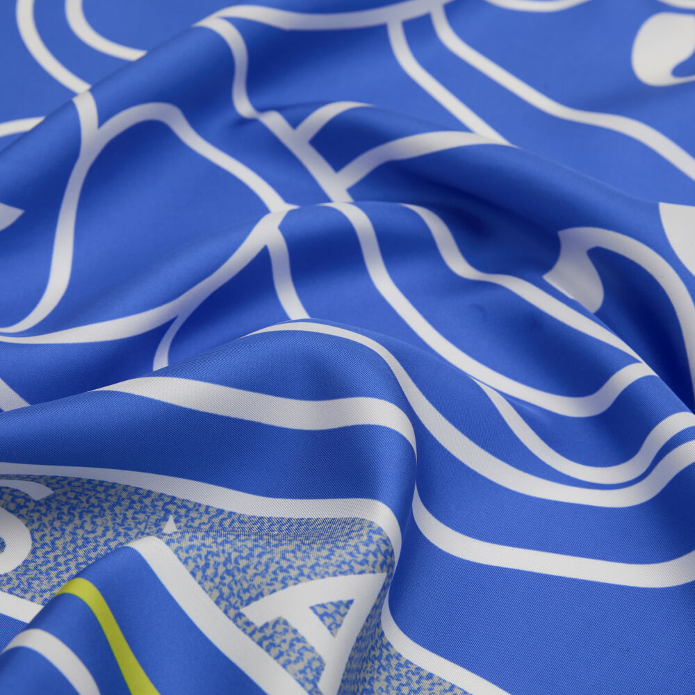 Saks Vismara Swan Pattern Twill Silk Square Scarf - Vismara