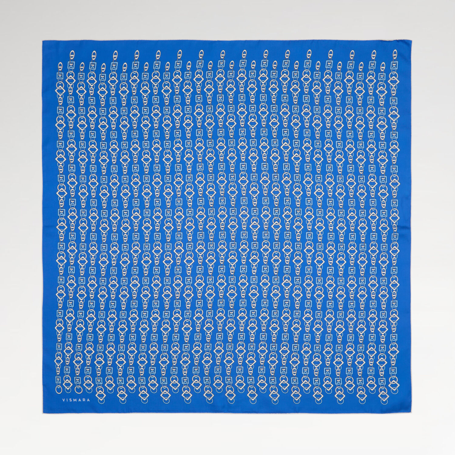Saks Zincir Motif Desenli Twill İpek Eşarp - 1