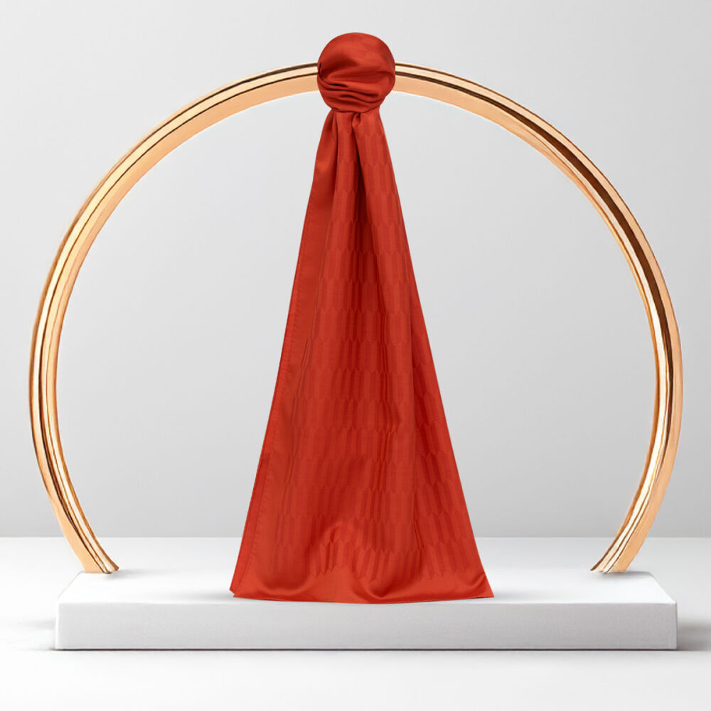 Salmon Drop Pattern Jacquard Wool Silk Scarf