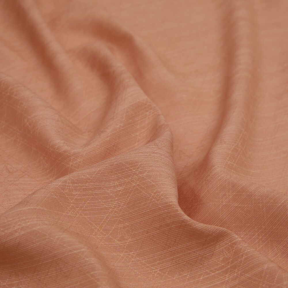 Salmon Monogram Pattern V Jacquard Cotton Silk Scarf - Vismara