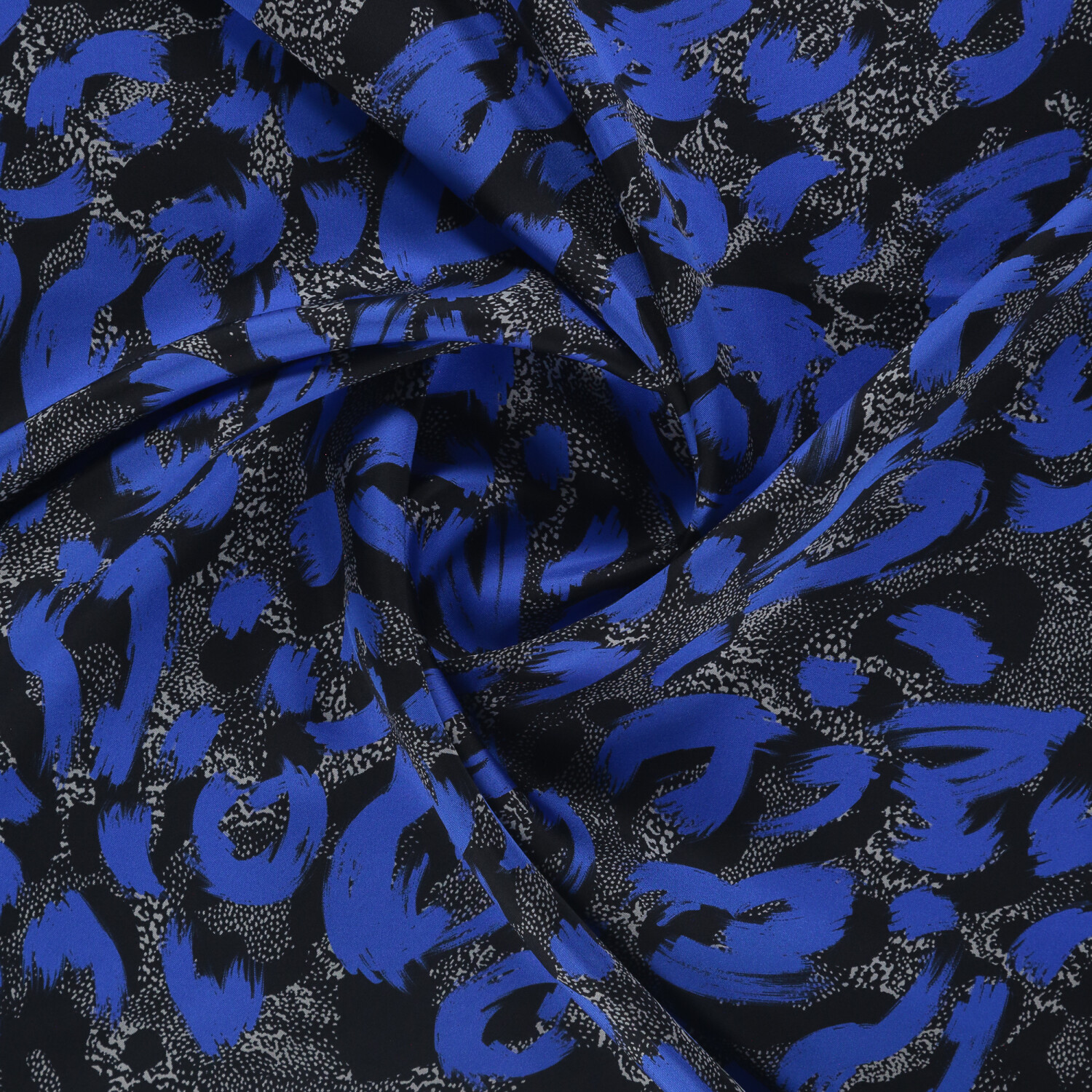 Saxe Blue Leopard Print Twill Silk Square Scarf - 2