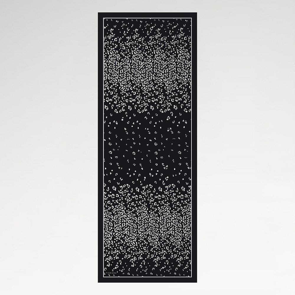 Sciarpa di seta nera con stampa leopardata astratta - 2