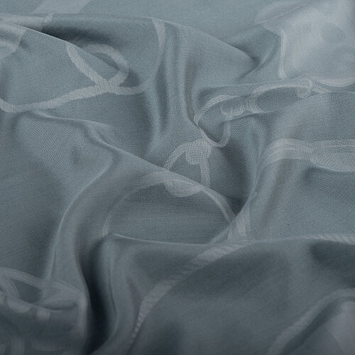 Sciarpa in cotone e seta jacquard con motivo a catena Blue Monarque - Vismara