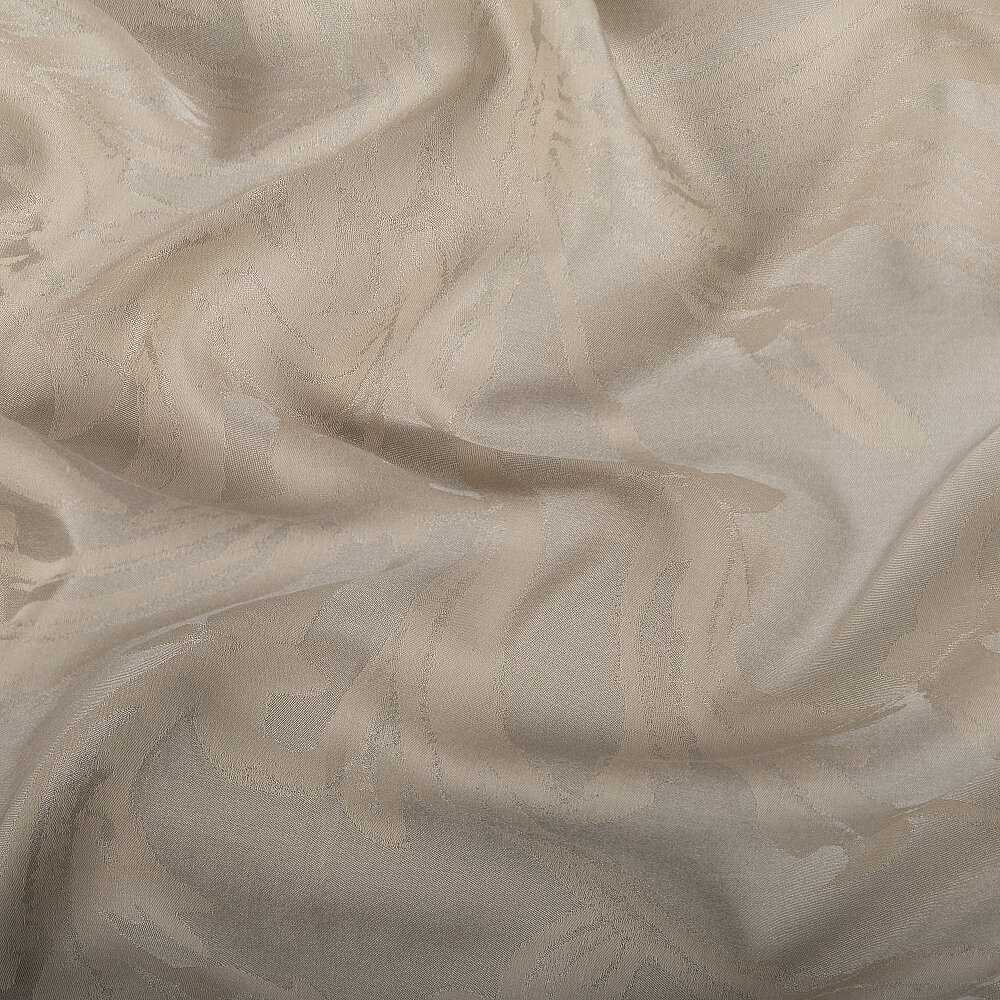 Sciarpa in jacquard di cotone e seta color sabbia, ispirata allo stile barocco, con motivo a ispirazione barocca. - 3