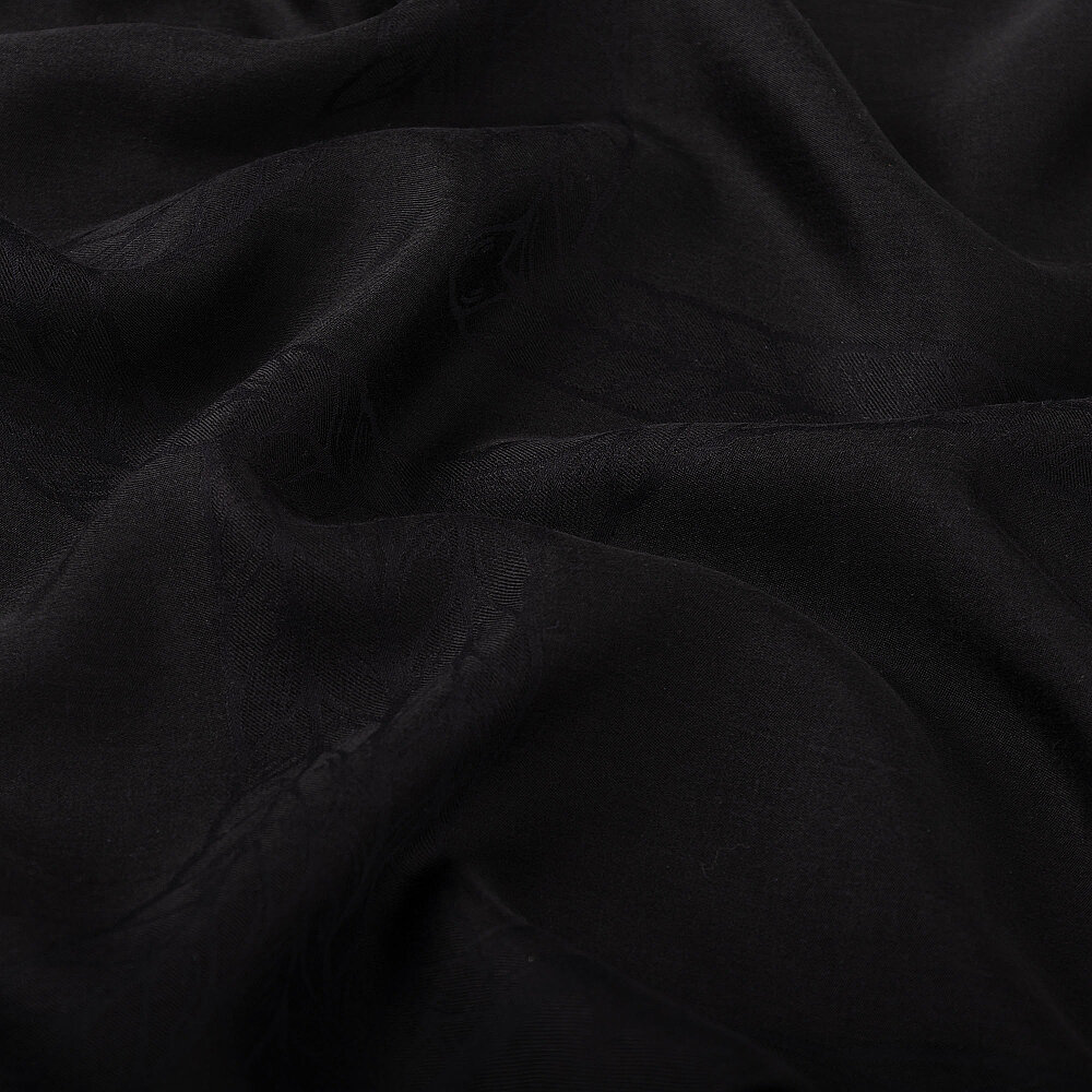 Sciarpa in cotone e seta jacquard con motivo geometrico Mira nera - 3