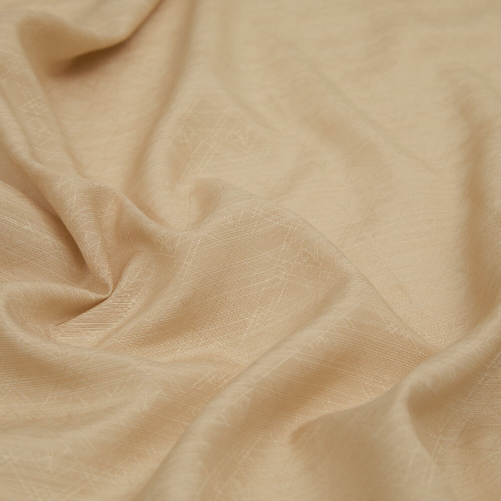 Sciarpa in cotone e seta jacquard con motivo monogramma beige ottomano a V - Vismara