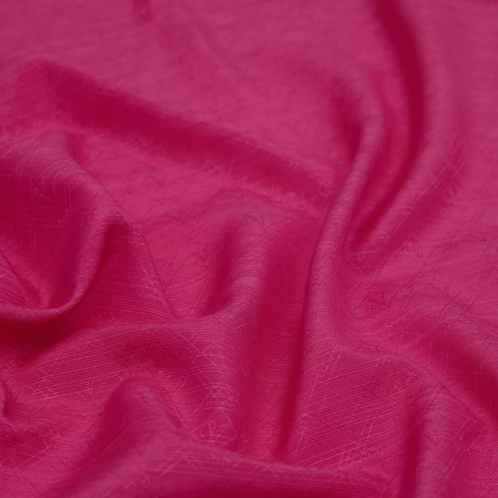 Sciarpa in cotone e seta jacquard con motivo monogramma fucsia a V - Vismara
