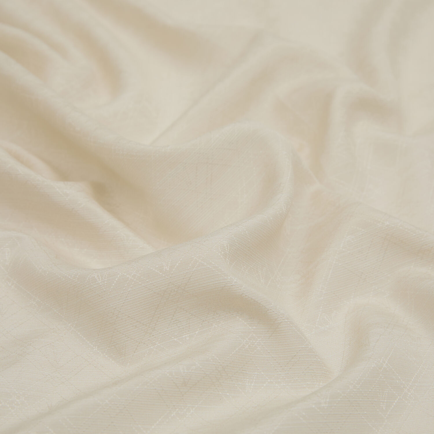 Sciarpa in cotone e seta jacquard con motivo monogramma V color crema chiaro - 2