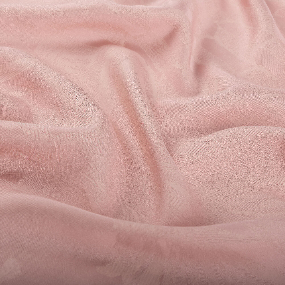 Sciarpa in cotone e seta jacquard testurizzato color rosa cipria, blu royal. - 3