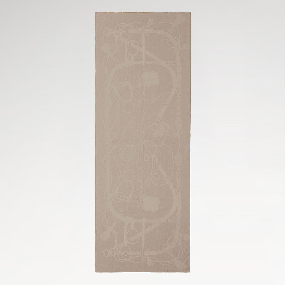 Sciarpa in cotone e seta jacquard con motivo a catena Mink Monarque - 2