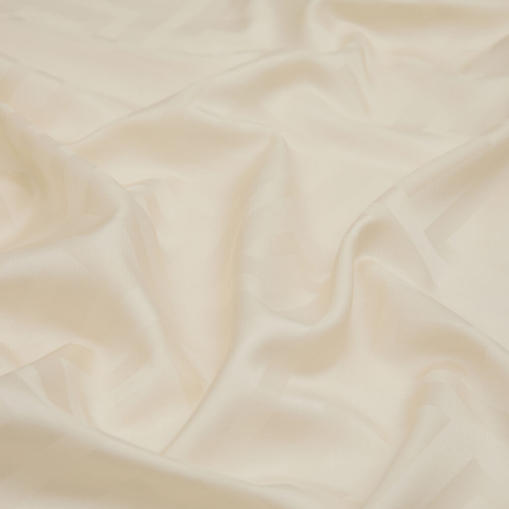 Sciarpa in lana e seta jacquard con motivo G color crema - Vismara