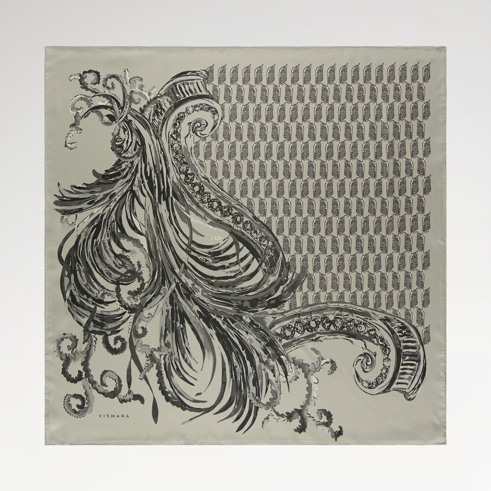 Sciarpa quadrata in seta twill di visone Silenzio Dorato