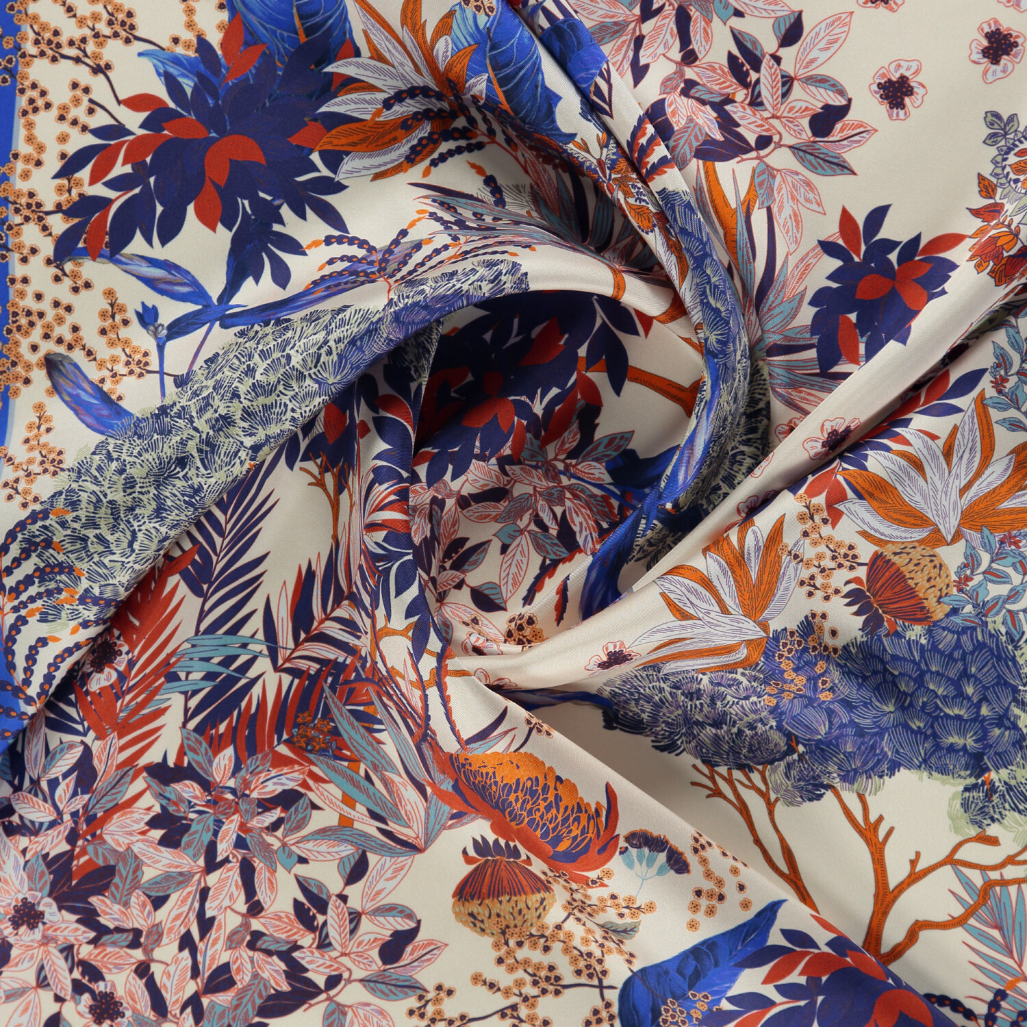Sciarpa quadrata in twill di seta con motivo a farfalle tropicali Saks - 2