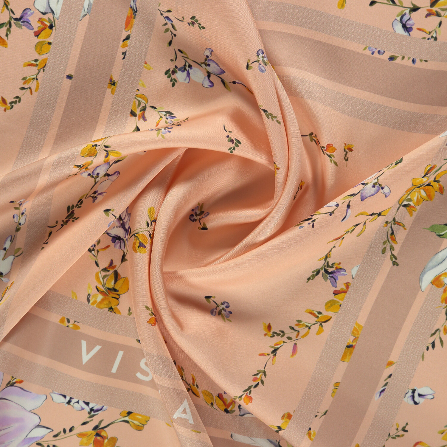 Sciarpa quadrata in twill di seta con motivo 