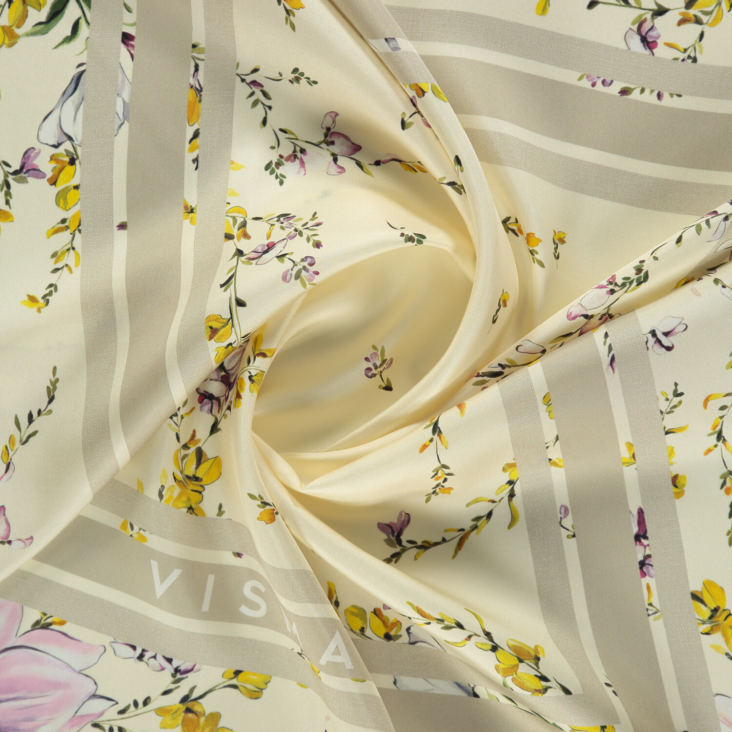 Sciarpa quadrata in twill di seta con motivo 