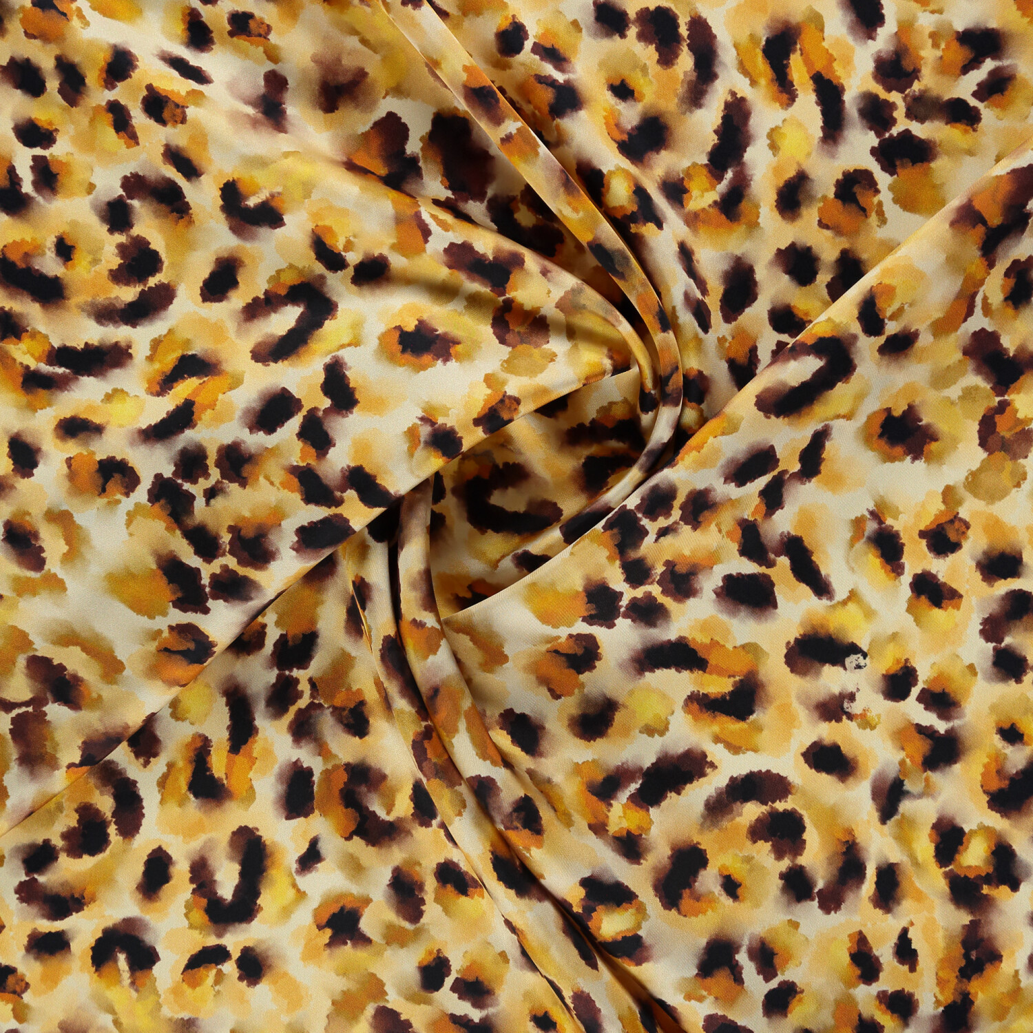 Sciarpa quadrata in twill di seta con motivo leopardato a nebulosa naturale gialla - 2