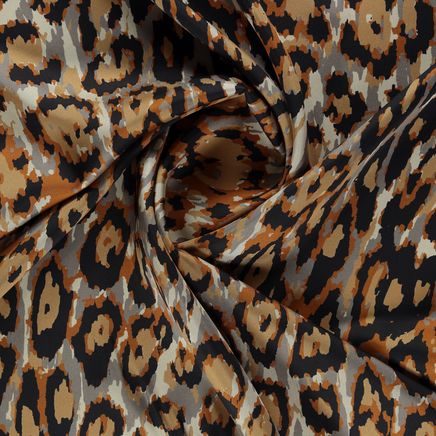 Sciarpa quadrata in twill di seta con motivo leopardato arancione Vismara - 2