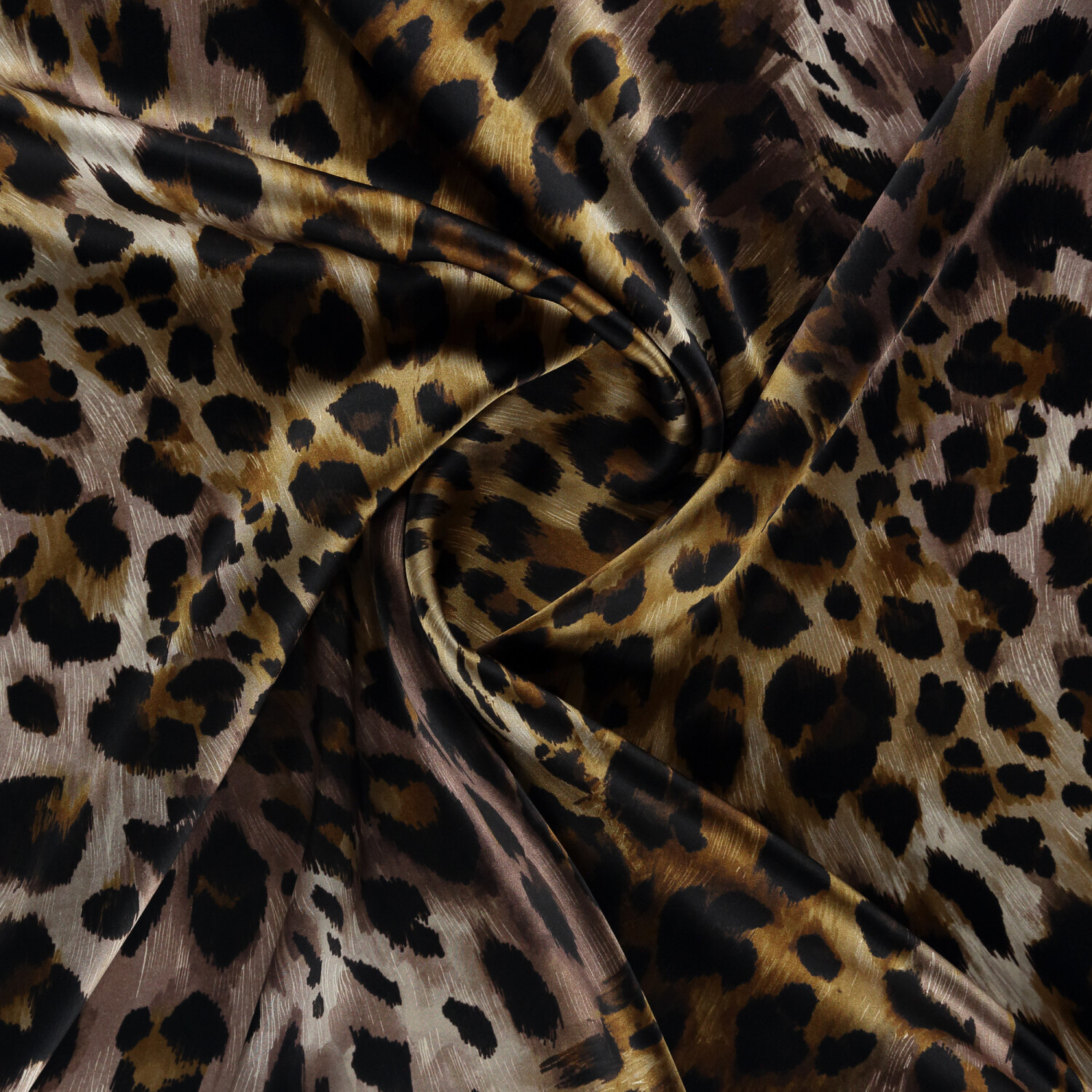Sciarpa quadrata in twill di seta con motivo leopardato color senape naturale - 2