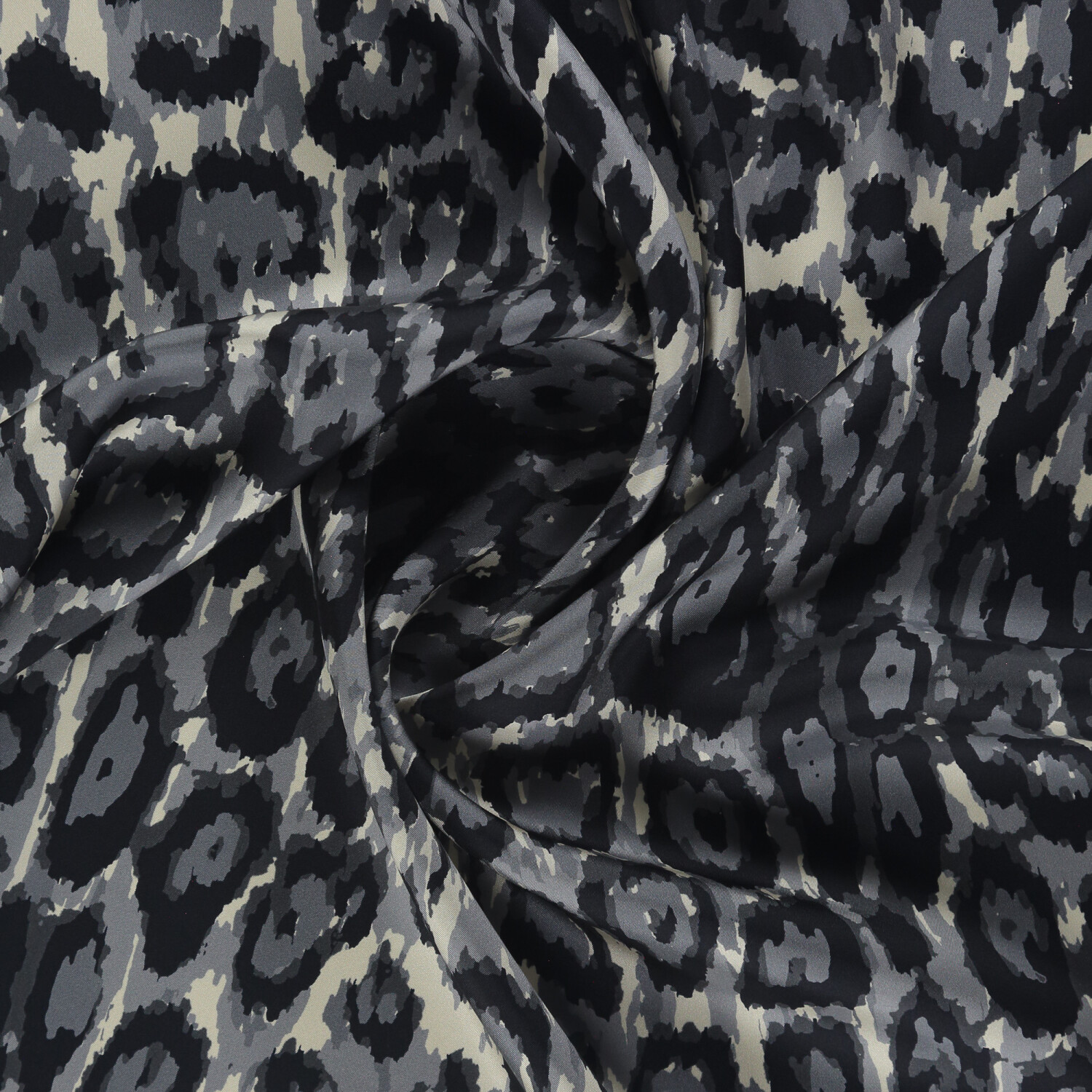 Sciarpa quadrata in twill di seta con motivo leopardato grigio Vismara - 2
