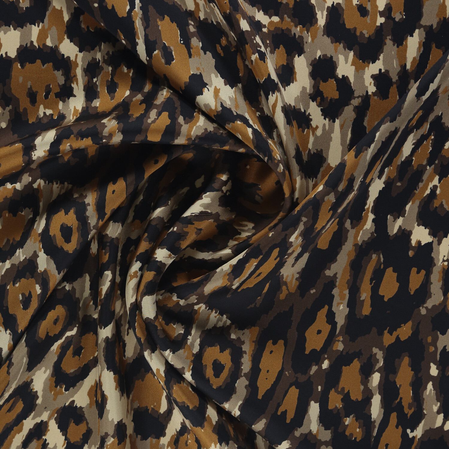Sciarpa quadrata in twill di seta con motivo leopardato Vismara color cuoio - 2