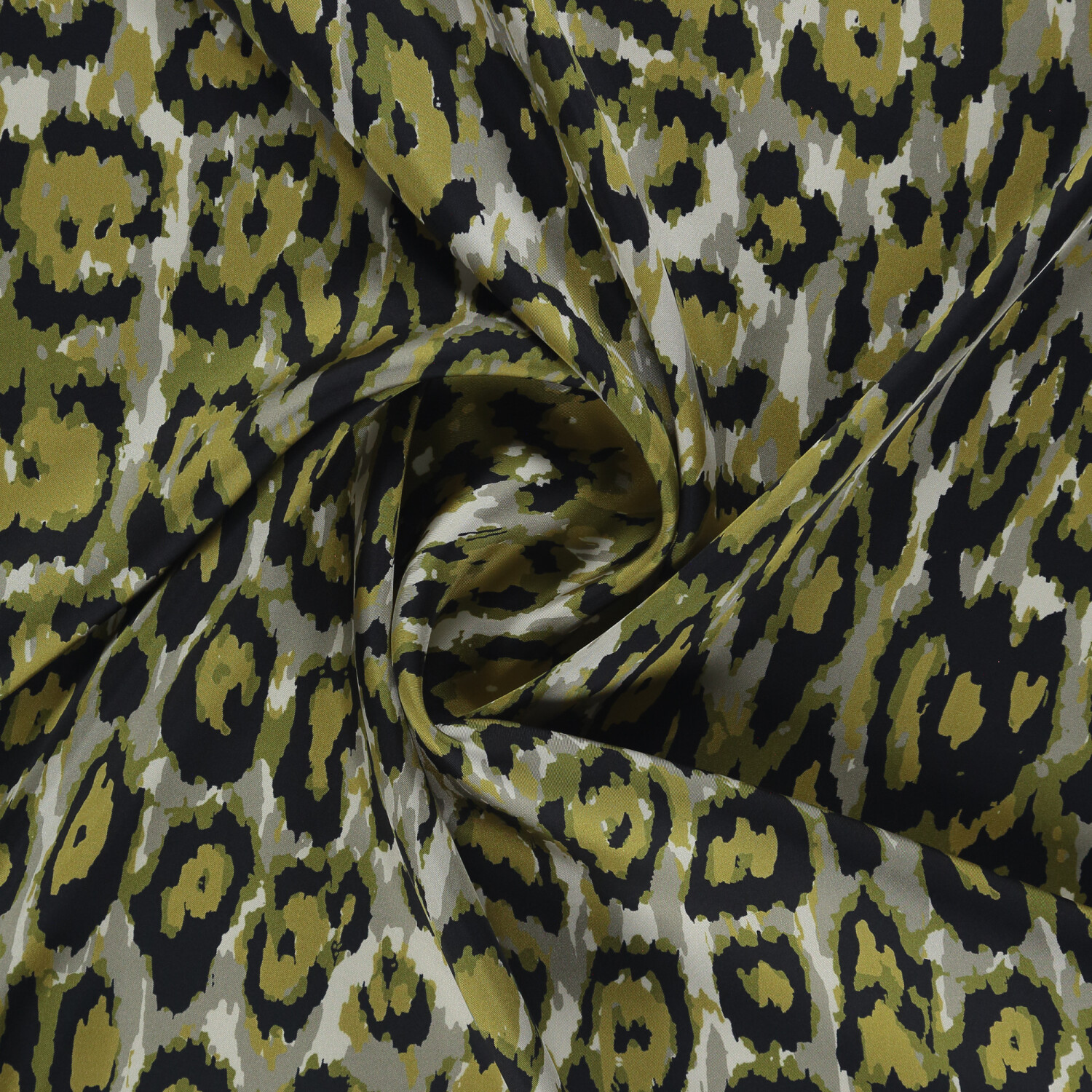 Sciarpa quadrata in twill di seta con motivo leopardato Vismara verde - 2